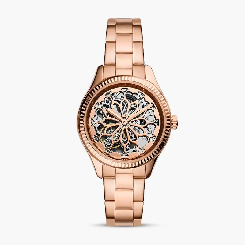 Fossil Rye Automatic Rose Gold-tone Ladies Watch | BQ3754